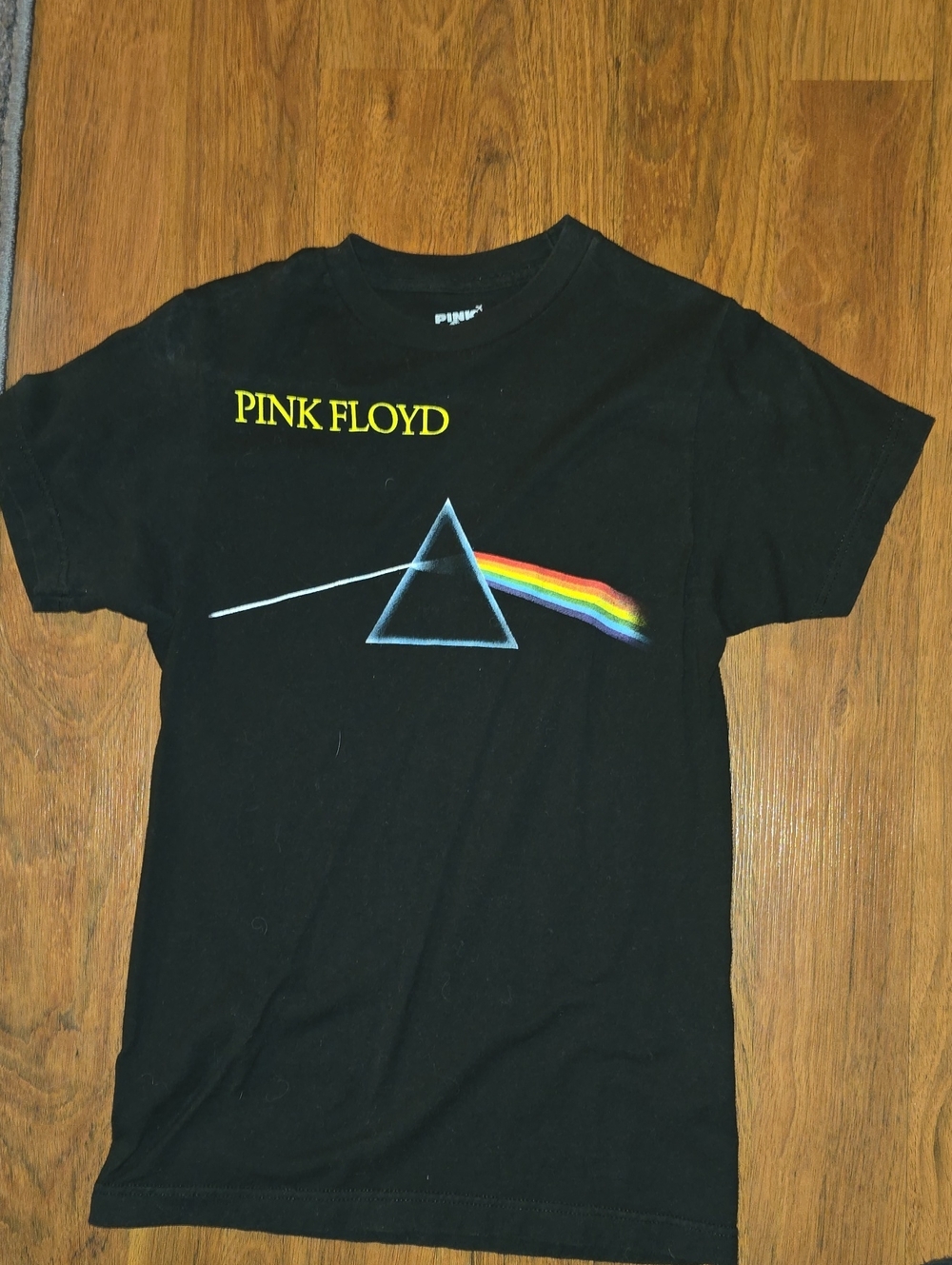 Pink Floyd Black Tee with Prism and Rainbow Graphic